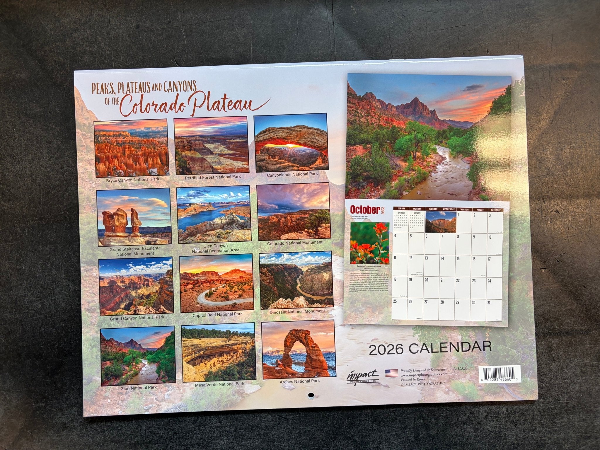 Calendar - PPCA 2026 - Impact 6650-03C Zion cover - Zion Natl Park Forever Project