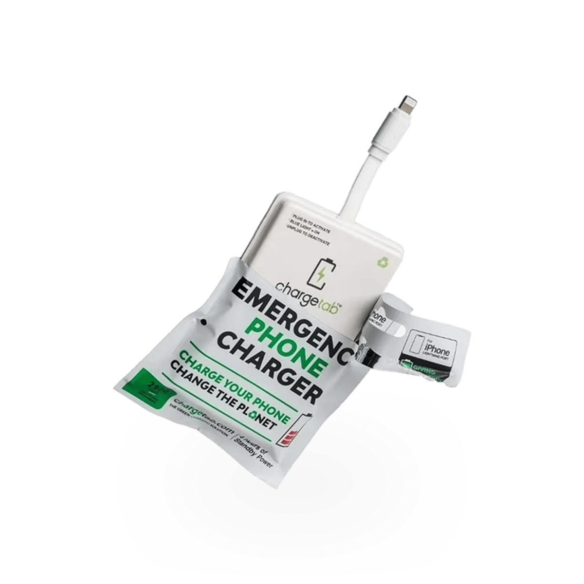 ChargeTab SAFETY Chargetab device with safety features, shown in the image with its compact design and safety labels.