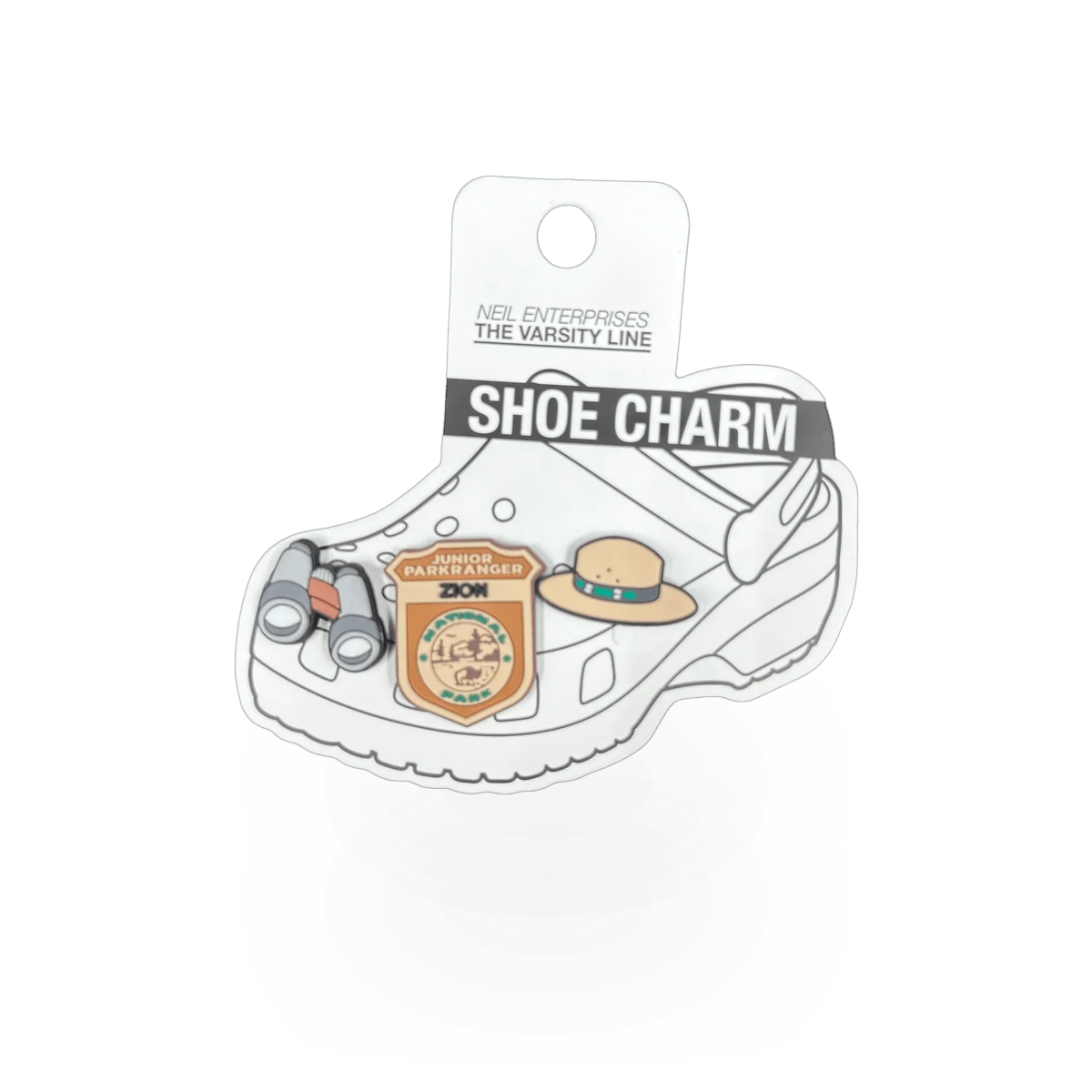 Varsity Line Neil Enterprises Jr Ranger Shoe Charm featuring a small ranger figure for kids' shoes.