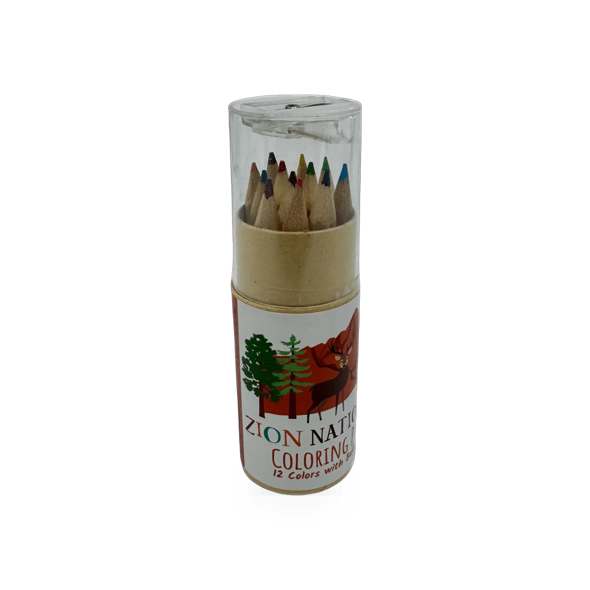 Impact Photographics color pencil set with assorted vibrant pencils arranged in a fan shape on a white background.