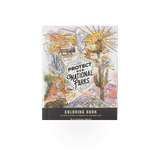 Coloring book titled "Protect Parks" by Lantern Press featuring outdoor park scenes for coloring.