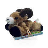 Combo of Hello Zion book and Bighorn Hug'em plush by ZNHA, featuring the book cover and a soft plush toy.