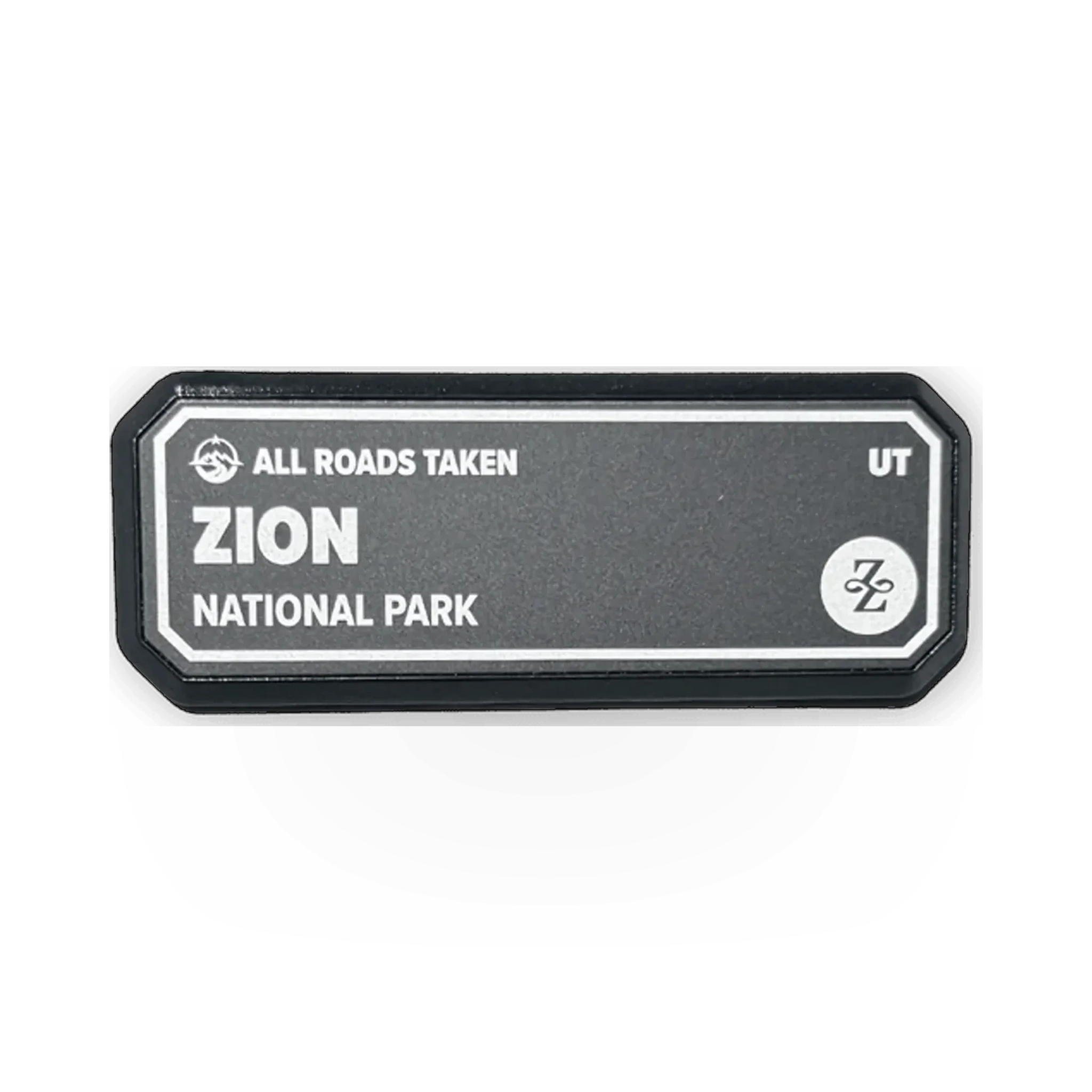 All Roads Taken Adventure Badge Vehicle Emblem decal featuring Zion design, suitable for car decoration and outdoor gear.