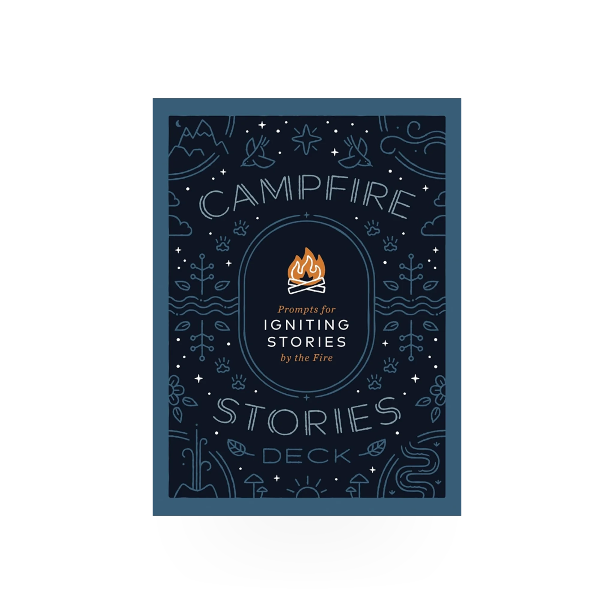 Deck of Campfire Stories VA by Mountaineers Books, featuring illustrated cards with outdoor storytelling themes