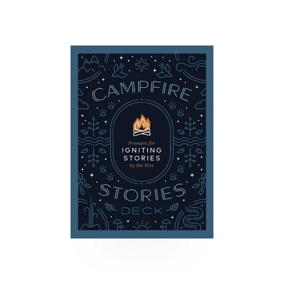 Deck of Campfire Stories VA by Mountaineers Books, featuring illustrated cards with outdoor storytelling themes