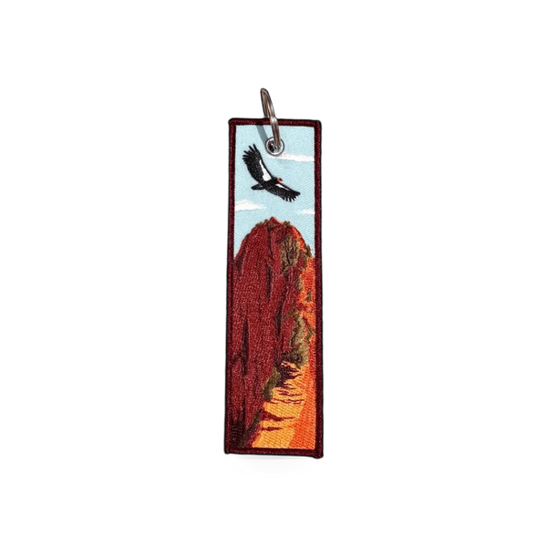 Eagle River Designs Flight Tag with Angels Landing design, featuring a decorative tag for luggage or accessories.