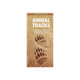 Folding pocket naturalist guide by Simon & Schuster showing animal tracks with illustrations and labels for wildlife identification.