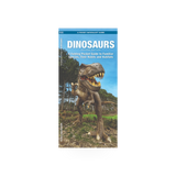 Foldable pocket guide to dinosaurs by Simon & Schuster, featuring colorful illustrations of various dinosaur species.