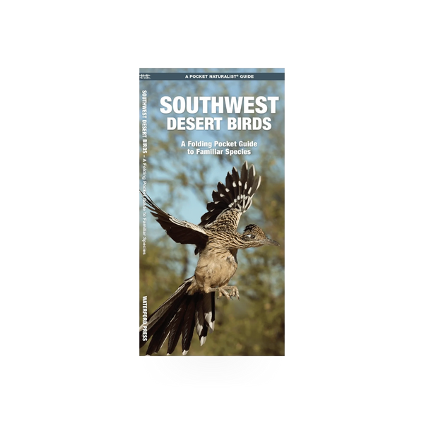 Folding pocket Nat card featuring SW Desert Birds by Simon & Schuster with colorful desert bird illustrations.