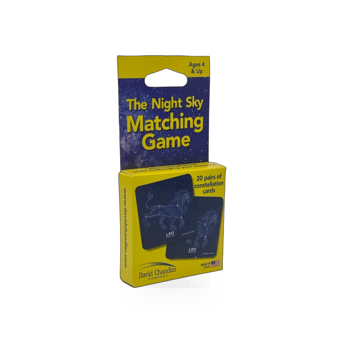 Night Sky Matching game by David Chandler Company, Inc., featuring celestial-themed cards and matching gameplay on a dark background.