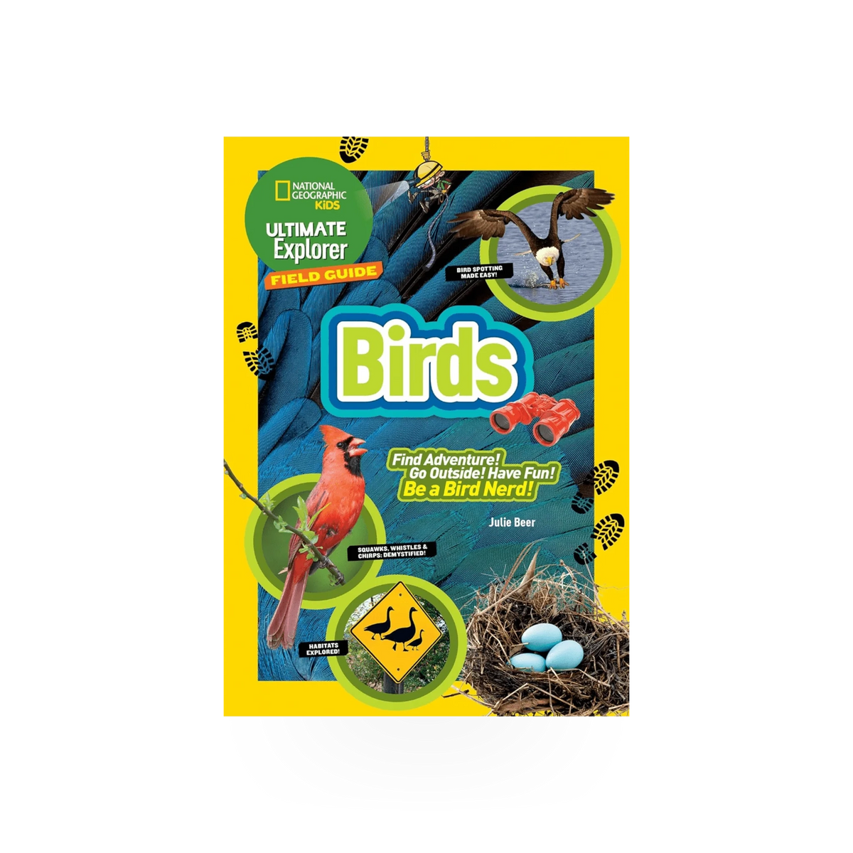Nat Geo Kids Bird Field Guide by Penguin Random House, colorful pages open showing illustrations of various bird species.