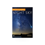 Guide cover for Photography Night Sky by Mountaineers Books, featuring a starry night sky and astrophotography tips.