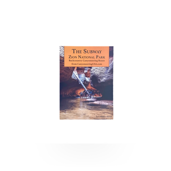 Imlay Canyon Gear Subway Trail Guide, a compact publication showing trail maps and routes for canyon exploration.