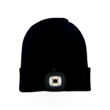 DM Merch Night Scout LED Beanie hat with built-in LED lights, designed for visibility and warmth in low-light conditions.