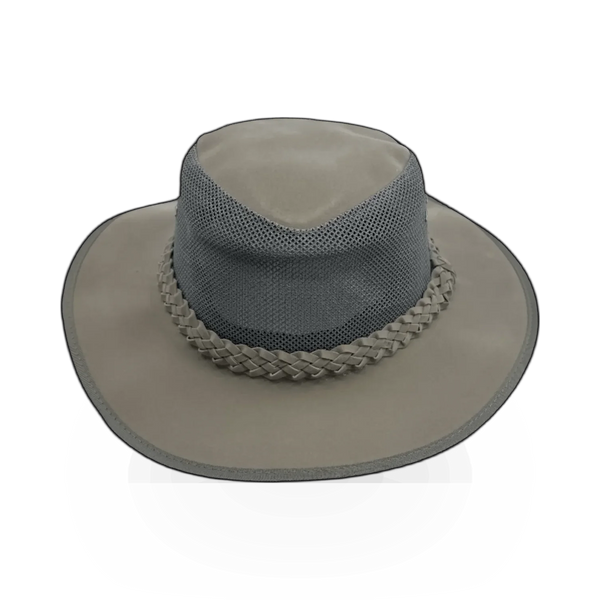 Outdoor safety hat by Dorfman Pacific Hat Co, lightweight straw design with wide brim for sun protection.