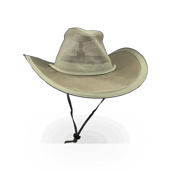Dorfman Pacific Safari Basin safety hat with wide brim and chin strap, designed for outdoor protection and sun shielding.