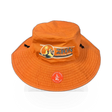 American Needle wide brim bucket hat featuring Zion theme with a casual, stylish design perfect for sun protection and outdoor wear.