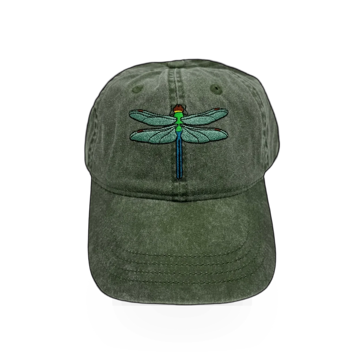 Eco Wear Zion Dragonfly theme hat featuring a colorful dragonfly design on a stylish hat.