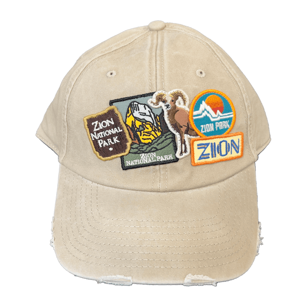 Hat - Zion Iconic Patches Khaki - Zion Natl Park Forever Project