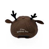 Toddler Zion NP 3D Deer themed hat by Julie + Joe, featuring a cute deer design on soft fabric for young children.