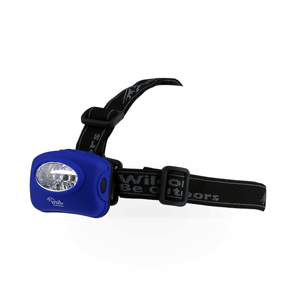 Wilcor International safety headlamp with 3 adjustable lighting modes, featuring a durable head strap and bright LED illumination