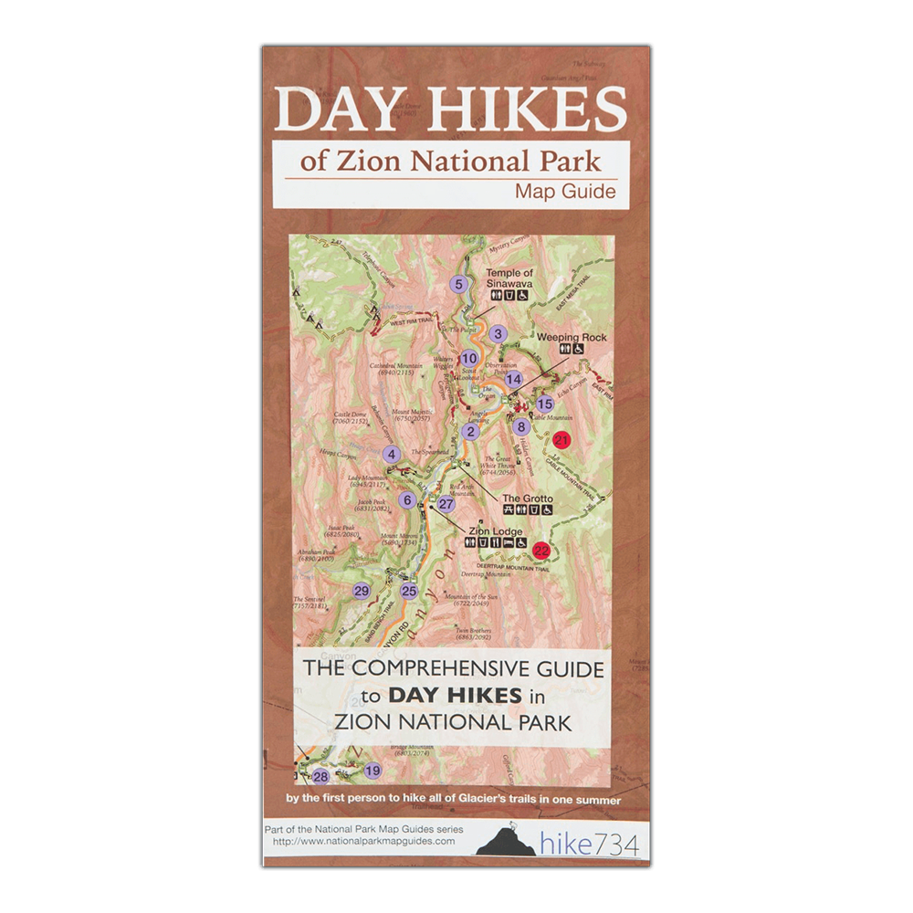 Map - Day Hikes Of Zion Natl Park - Zion Natl Park Forever Project