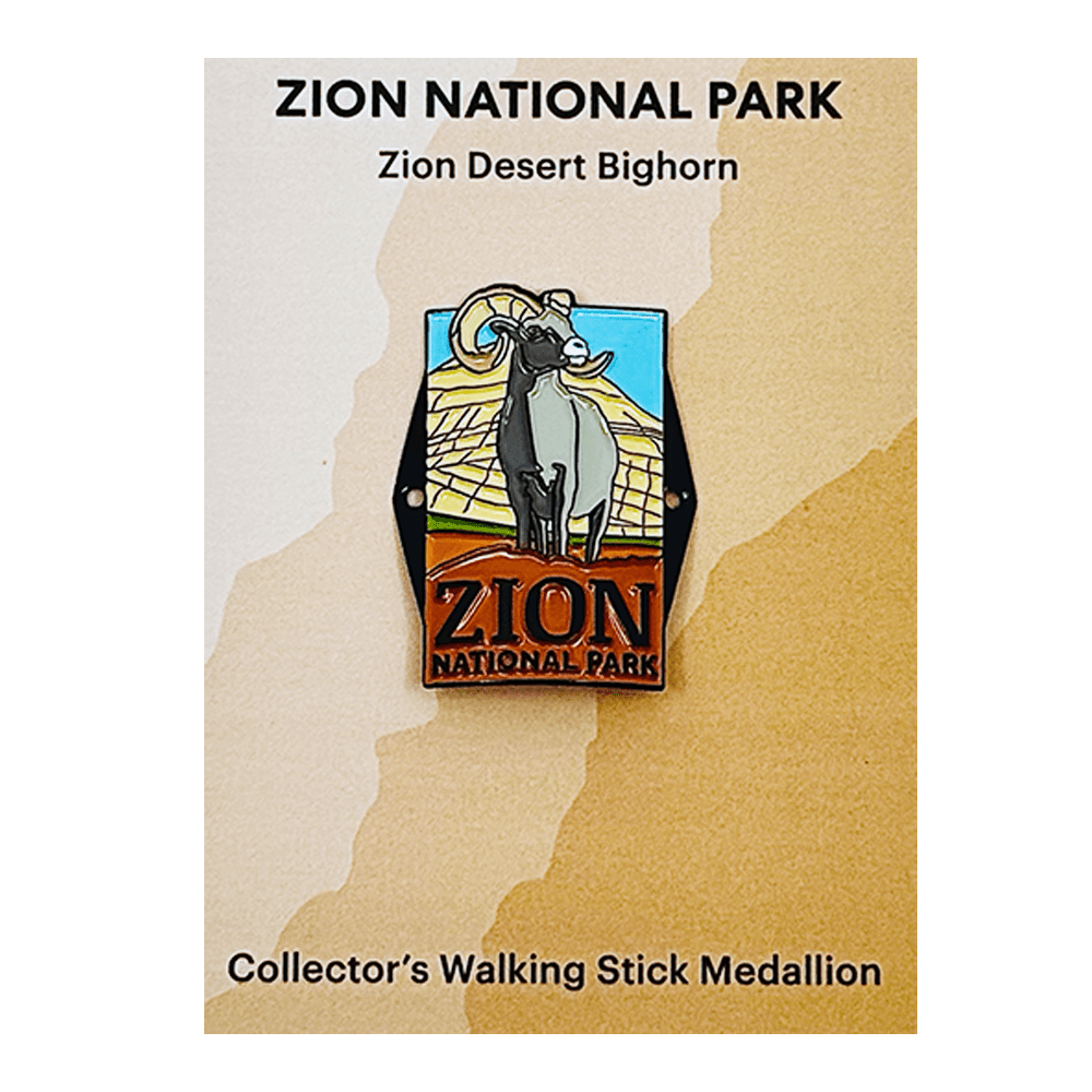 Hiking Stick Medallion - Checkerboard Bighorn - Zion Natl Park Forever Project