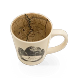 Map-themed ceramic mug featuring Zion National Park design by McGovern Maps, with scenic landscape illustration.