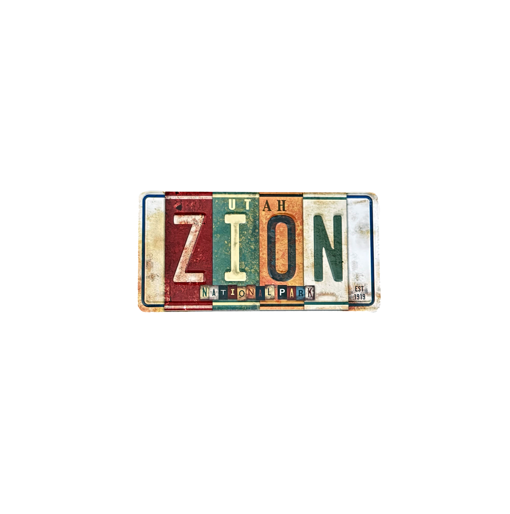 Magnet - Tin - Zion License - 77989-LCPM - Zion Natl Park Forever Project