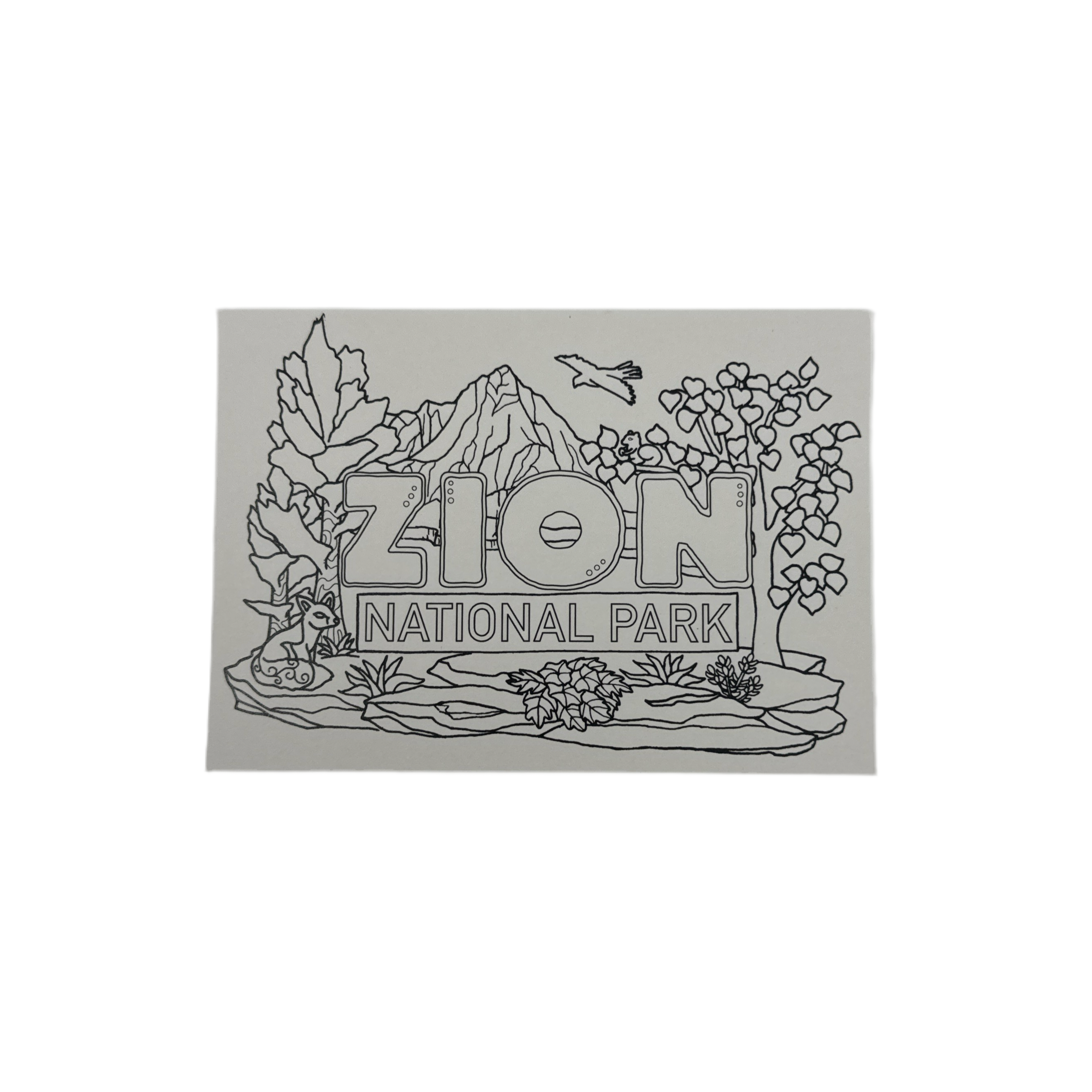 Postcard - Colorable pk - 4-46CP - Zion Natl Park Forever Project