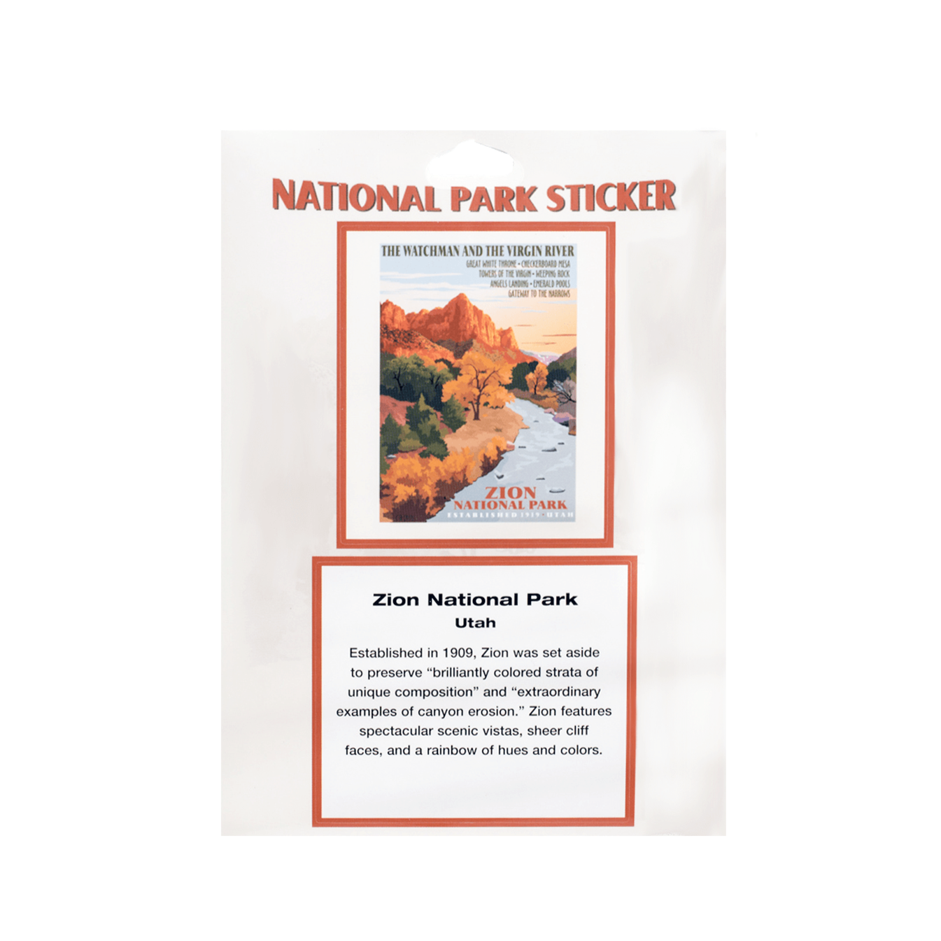 Sticker - Zion RR Passport - 71743-ST - Zion Natl Park Forever Project