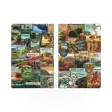 Set of three Lantern Press National Park journals with protective covers, featuring scenic outdoor designs for journaling and note-taking.