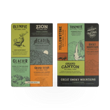 Set of three Lantern Press National Park protect journal covers featuring nature-themed illustrations on durable pub journals.