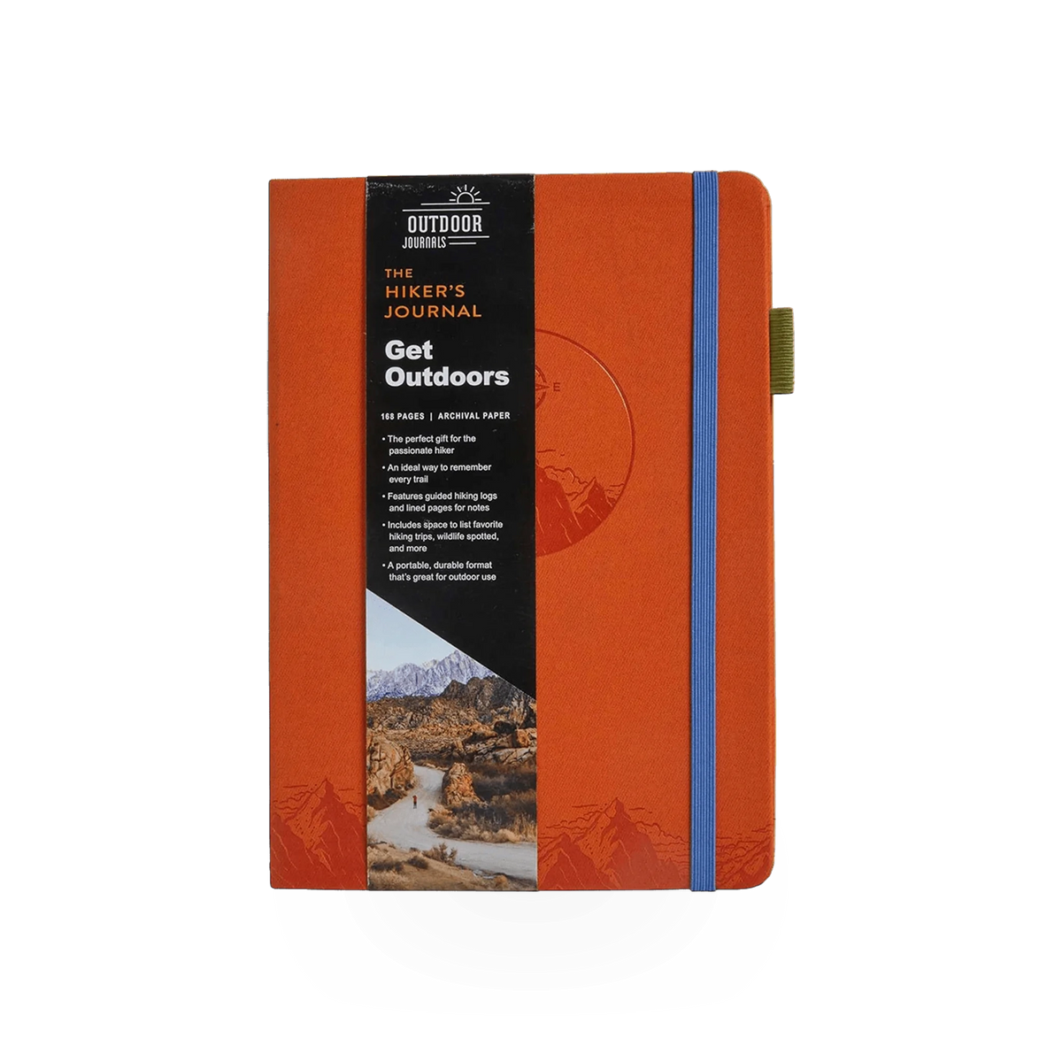 Hiker's Get Outdoors journal by Simon & Schuster, featuring outdoors-themed cover with blank pages for writing and notes.