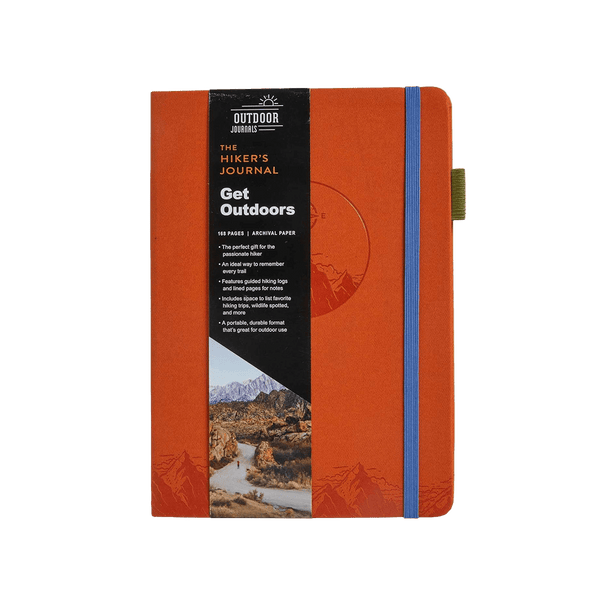 Simon & Schuster Hiker's Get Outdoors journal, a PUB with lined pages for outdoor adventure notes and reflections.