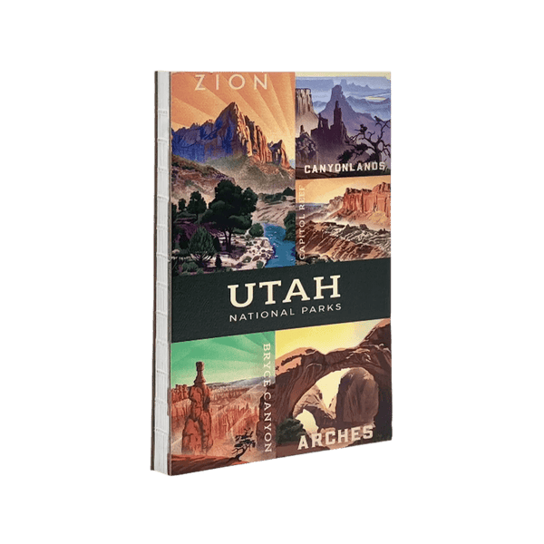 Lantern Press Utah Parks journal cover featuring scenic illustrations of Utah national parks and outdoor landscapes.