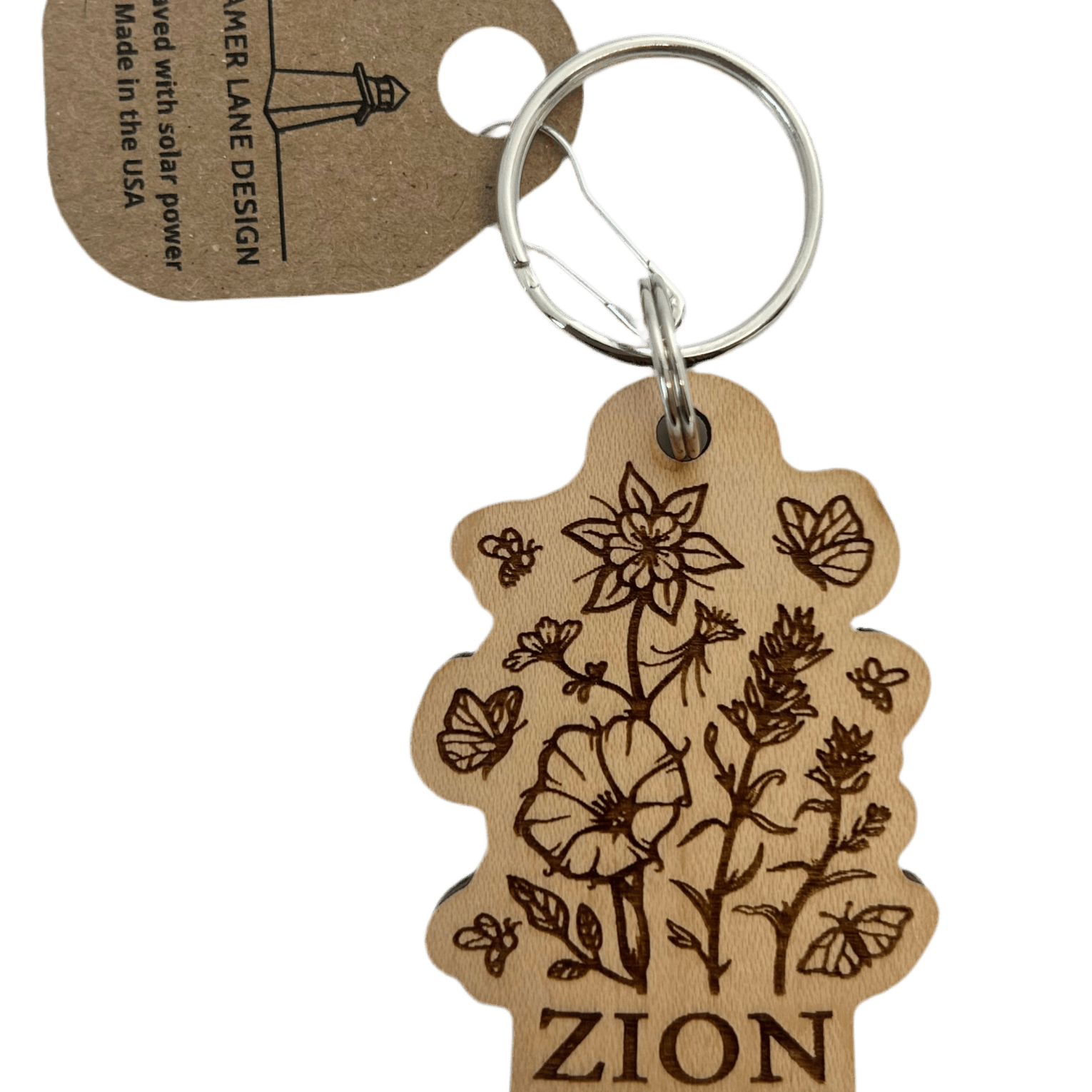 Keychain - Wood Pollinator Zion - Zion Natl Park Forever Project