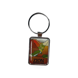 Eagle River Designs Zion Canyon keychain with detailed landscape design featuring rock formations and natural scenery.