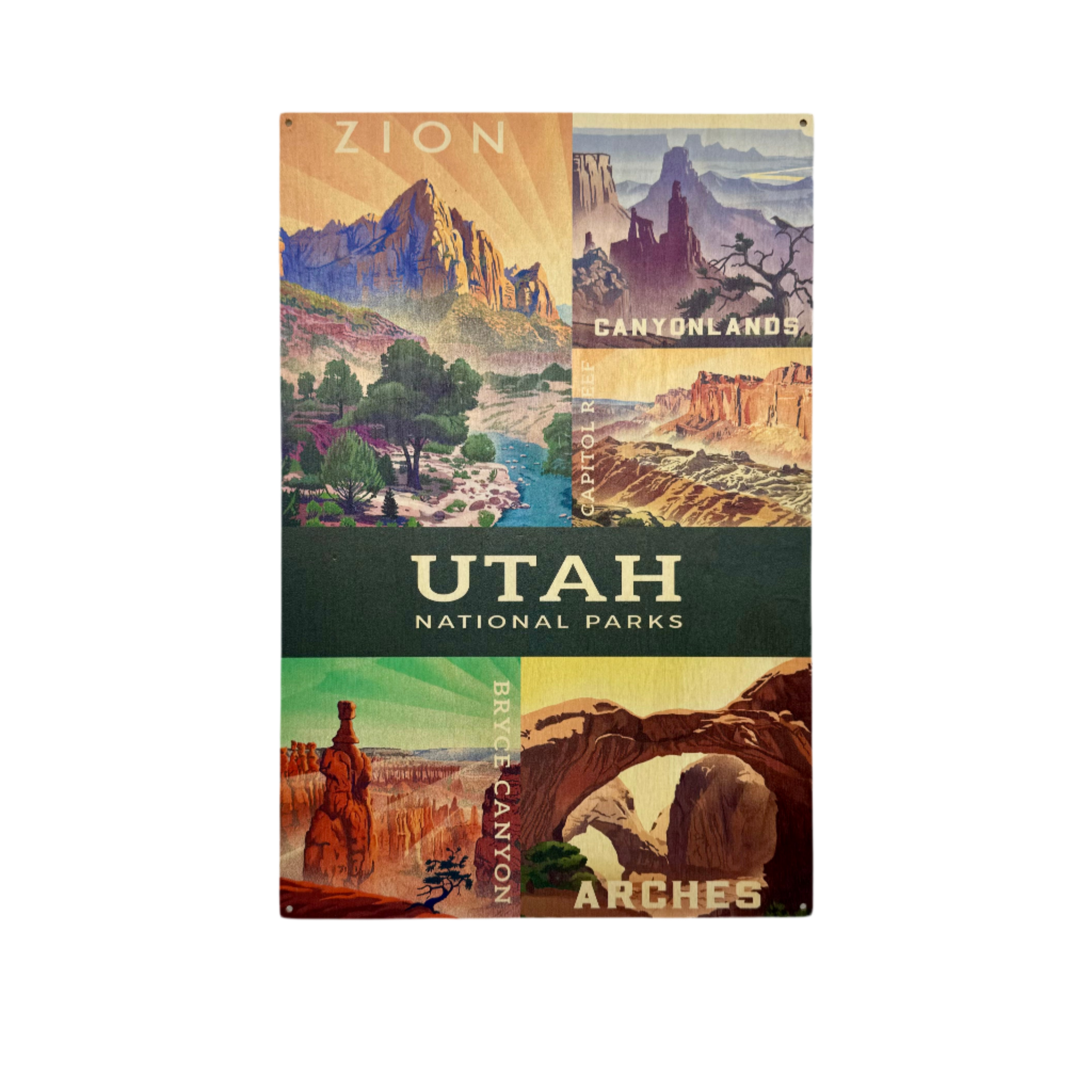 Sign - Utah Parks Art Wood Sign 10X15 - D - Zion Natl Park Forever Project
