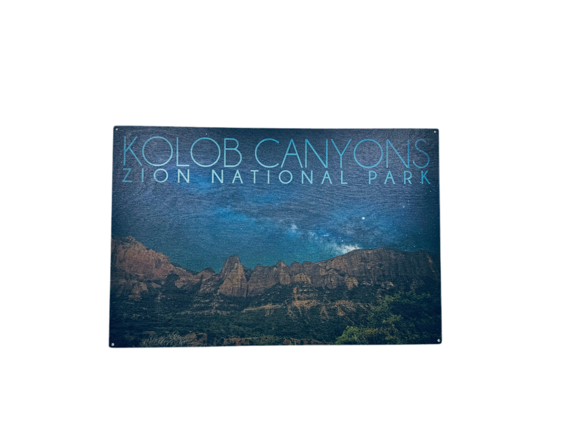 Sign - Wood - Night Sky Kolob - D - Zion Natl Park Forever Project