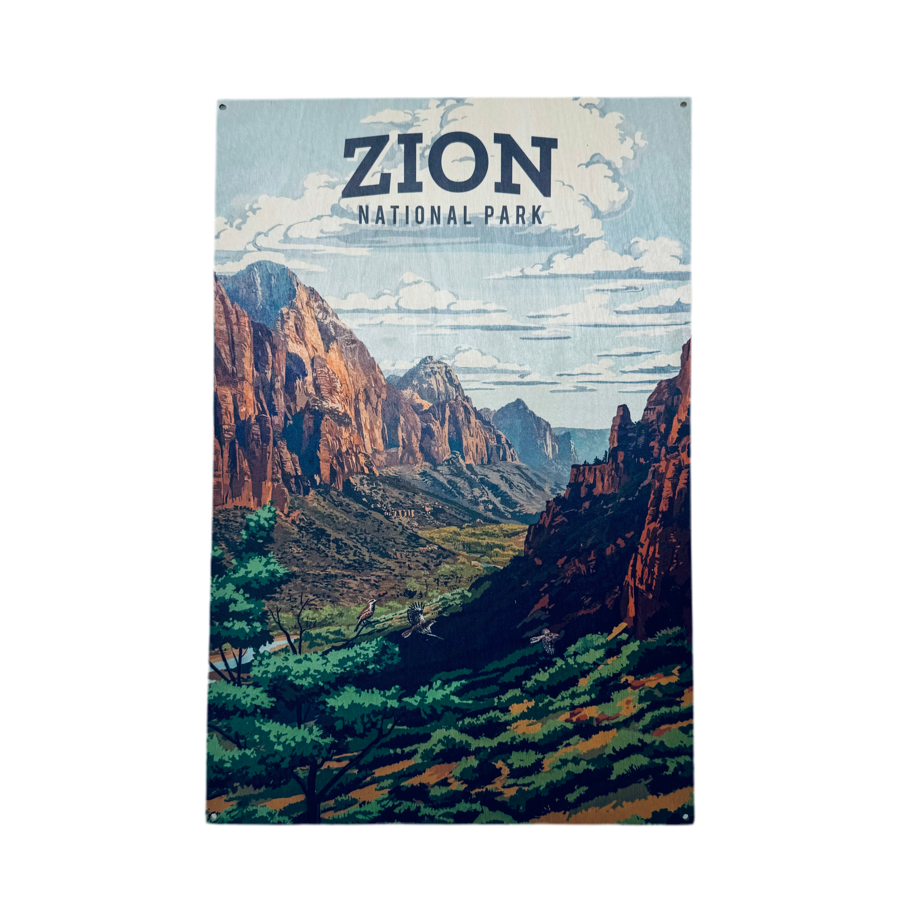 Sign - Wood - Zion Canyon 115029 - D - Zion Natl Park Forever Project