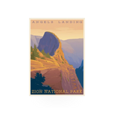 Impact Photographics Magnet Badge featuring the RR Angels Landing design, with vibrant colors and detailed mountain scene.