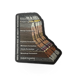 Magnet featuring rock layers design from McGovern Maps VA collection, showcasing detailed geological strata in vivid colors.