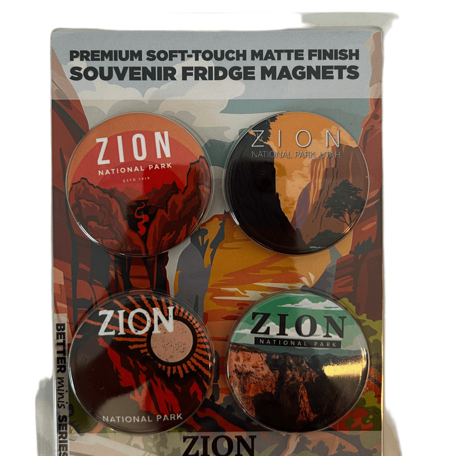 Magnet - Soft Touch - Zion 4 Pack Round - Zion Natl Park Forever Project
