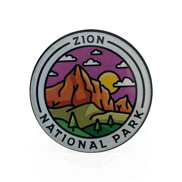 Zion Clean Circle acrylic magnet from Sticker Pack, small round decorative magnet with a modern design.