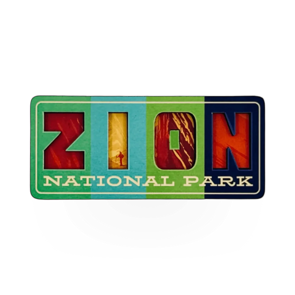 Impact Photographics Zion Cut Out magnet, 95089-23D, featuring a detailed design of the Zion landscape for decorative use.