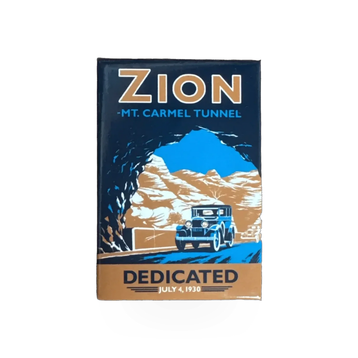 John Clark Zion Tunnel magnet showing a detailed tunnel design with vibrant colors and intricate patterns.