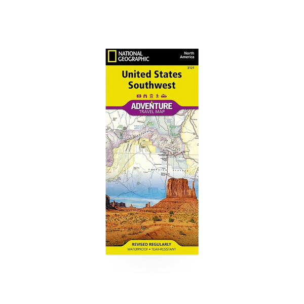 Detailed map of the Southwest US by National Geographic Maps, featuring geographic features and regional details.