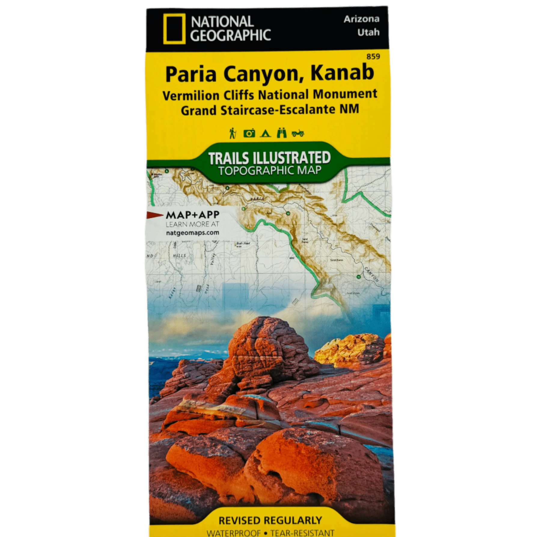 Map - Paria Canyon Kanab Nat Geo - Zion Natl Park Forever Project