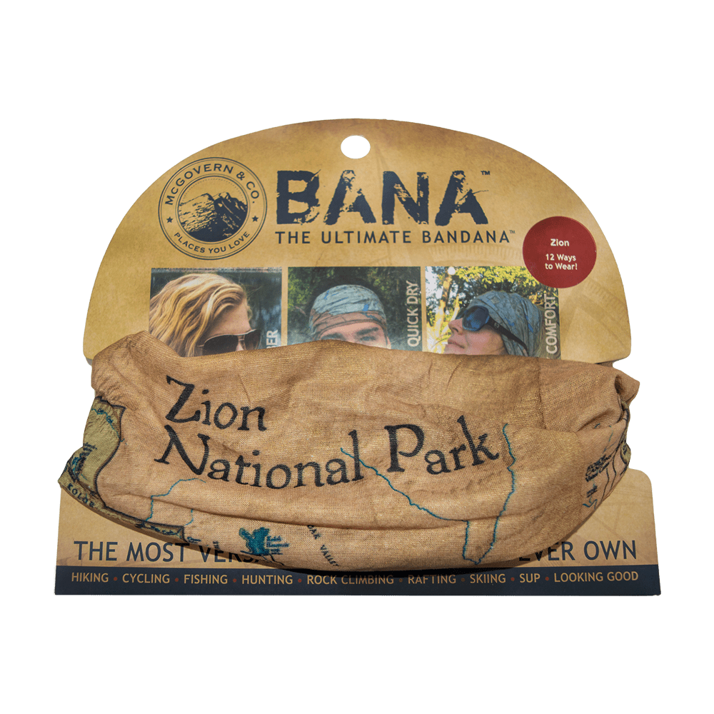 Bana - Zion Map Vintage - Zion Natl Park Forever Project